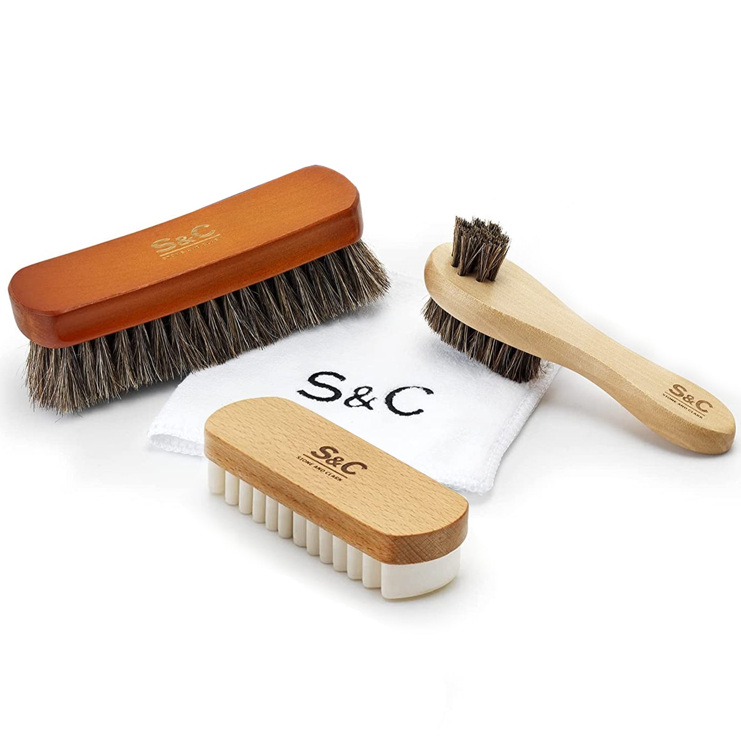 Stone and Clark Deluxe Horse Hair Shoe Brush Set