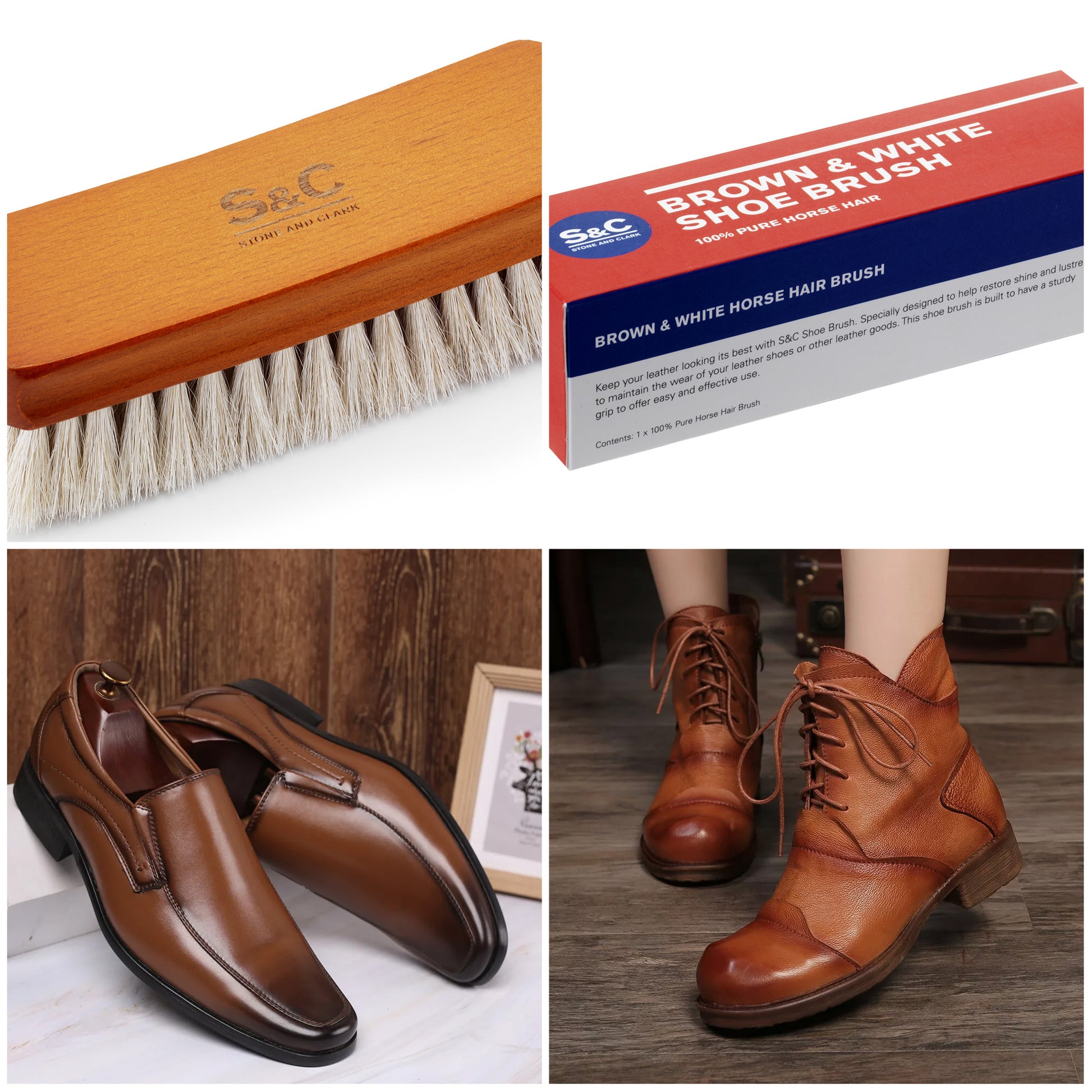 Stone and Clark Durable Horsehair Jewelry & Detail Cleaning Brushes