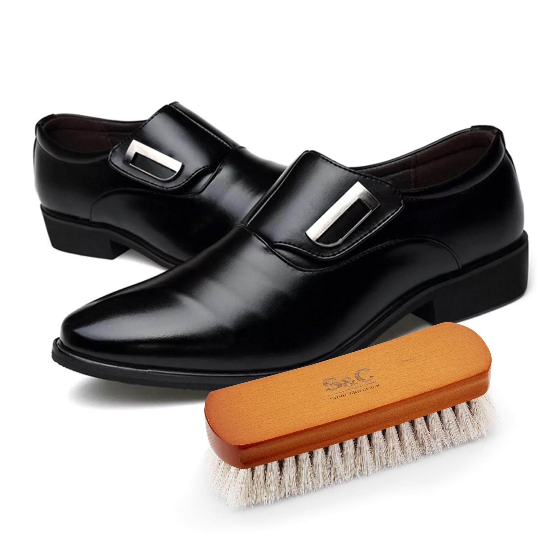 Brown Horsehair Shoe Brush - Premium Leather Care – Stone&Clark