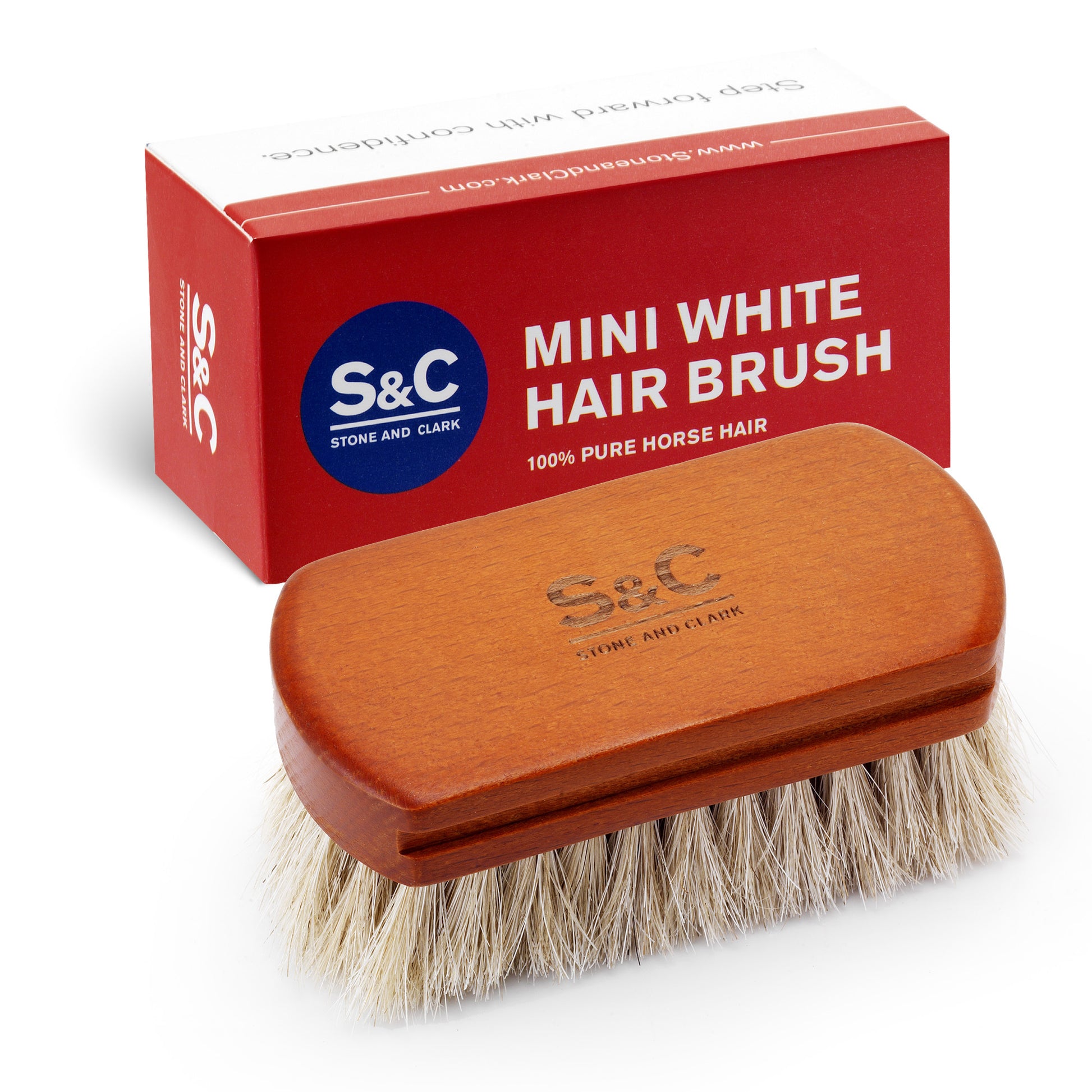 Stone and Clark White Horsehair Leather Shoe Brush